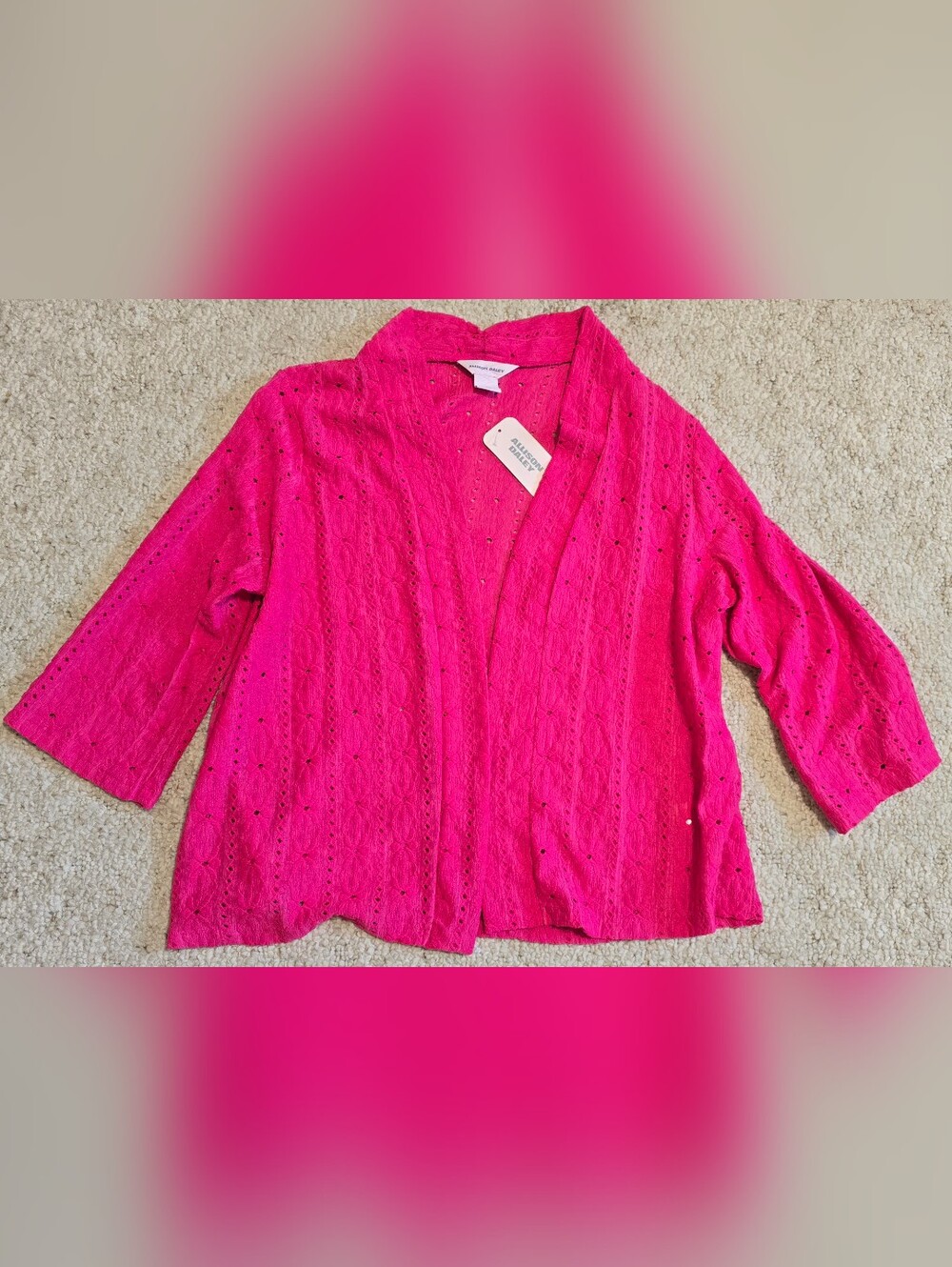 Allison Daley NWT Raspberry Cardigan Size Large
